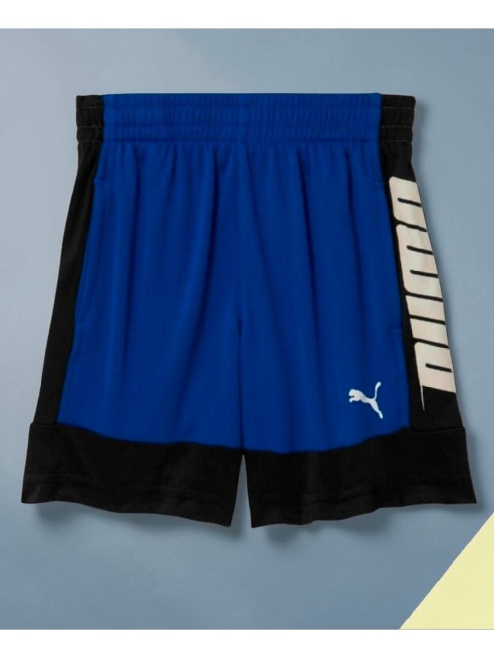Puma Kids Blue & Black Athletic Shorts With Side Logo Comfortable Fit - Picture 7 of 8